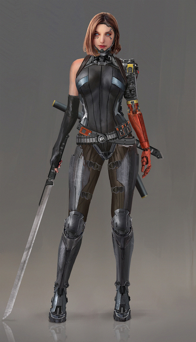 国人画师ningbojiang作品欣赏73p角色概念赛博朋克欧美