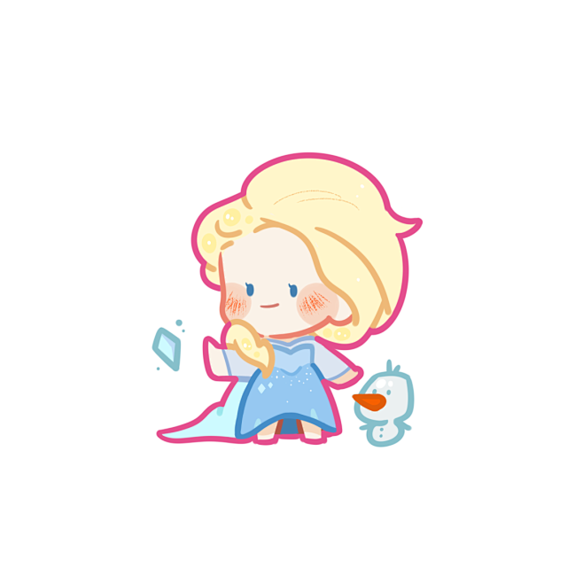 冰雪奇缘迪士尼公主可爱q版头像画手微博