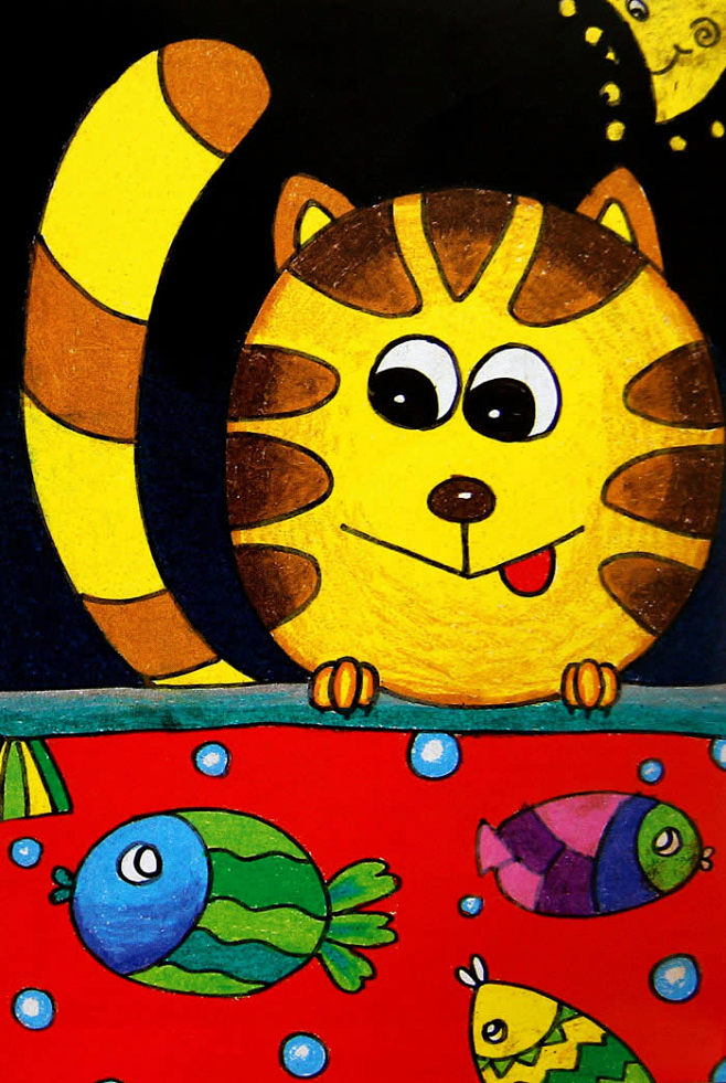 儿童画小花猫六一儿童网