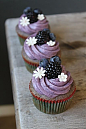 【蓝莓黑莓杯子蛋糕】Blueberry-blackberry cupcake，爱你哟