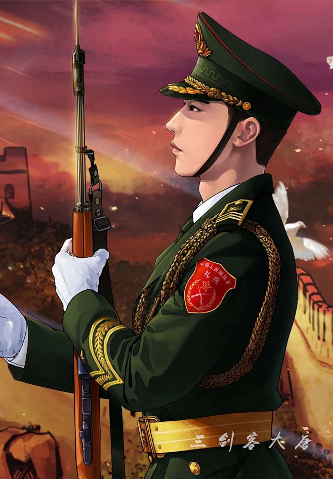 军人帅气致敬军旅漫画壁纸图来自三剑客题图大唐copyright三剑客