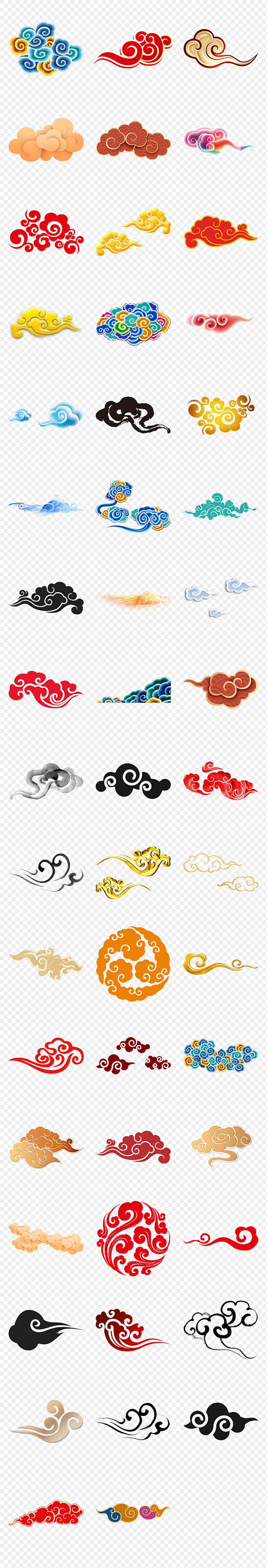 中国风云纹古典祥云图案边框海报素材背景图片png