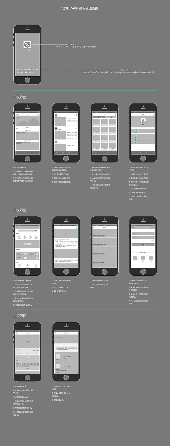 走吧app高保真原型图