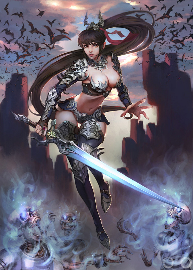 插画-女性角色/铠甲-花瓣网|陪你做生活的设计师 | my goty dark soul