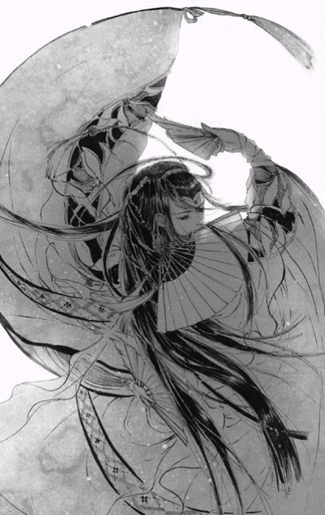 伊吹五月绘古风画稿线稿