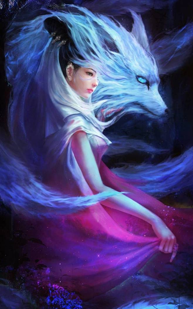 青丘狐传说唯美古风手绘手机壁纸