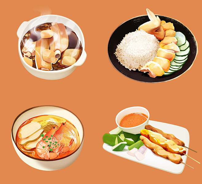 途牛手绘地图新加坡美食