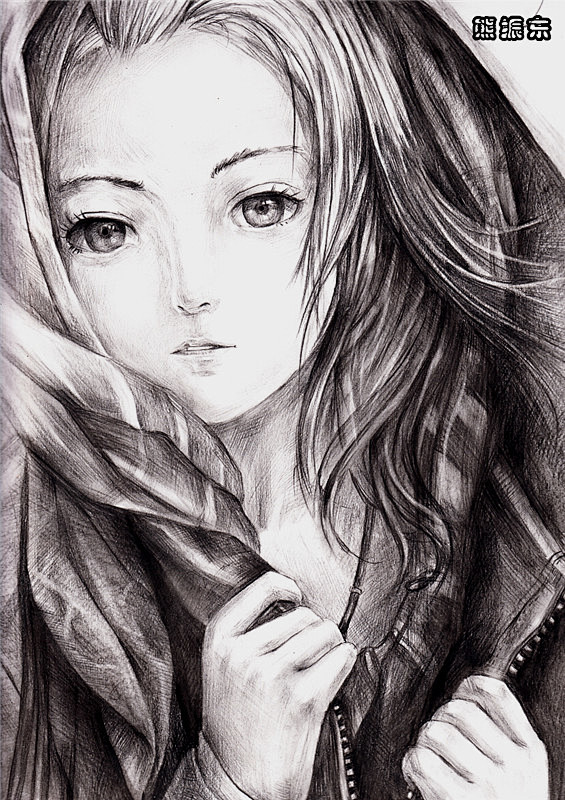 cg插画黑白化画