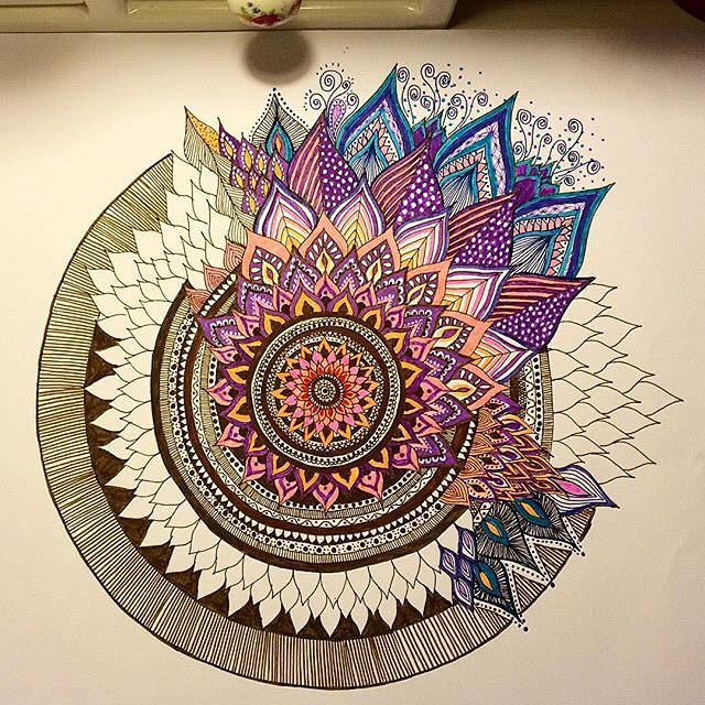 禅绕画黑白画缠绕画