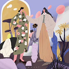 骑菠萝采集到穿搭/人物插画