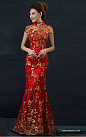 Chinese Wedding Fishtail Gown Cheongsam Bridal by yannyexpress, $1300.00