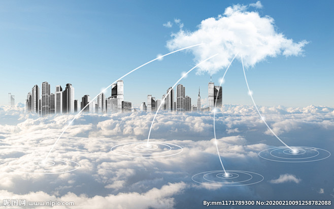 城市云端科技素材
