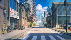 June‘Yang采集到治愈系 场景 自然 插画 日本动漫风格