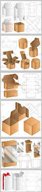 异形包装盒子纸箱纸袋3d展示模板源文件刀模平面展开图ai设计素材