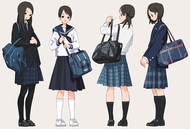 kumanoikuma日本專門畫女子高中校服的插畫師