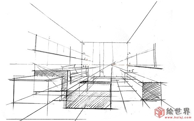 新提醒一點透視室內效果圖的畫法手繪教程繪世界網