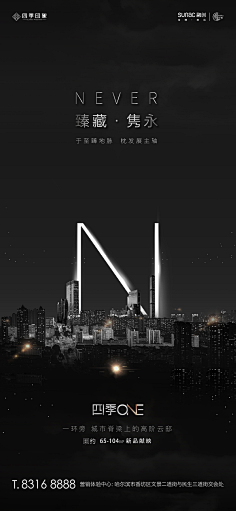 碧海蓝天-80采集到黑金地产海报