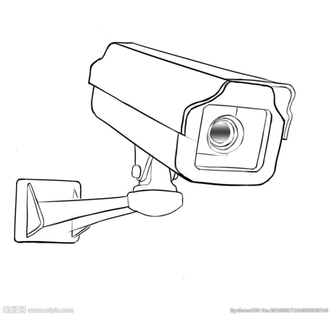 16:55:37电子监控器手绘线稿png插画小趙～同采自nipic