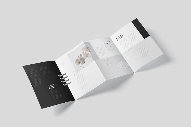 多尺寸四折页宣传册印刷效果图样机模板 4-Fold Brochure Mockup Set – Din A4 A5 A6插图(1)