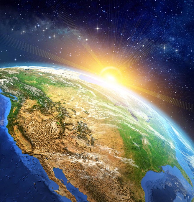 唯美地球鸟瞰景色高清图片