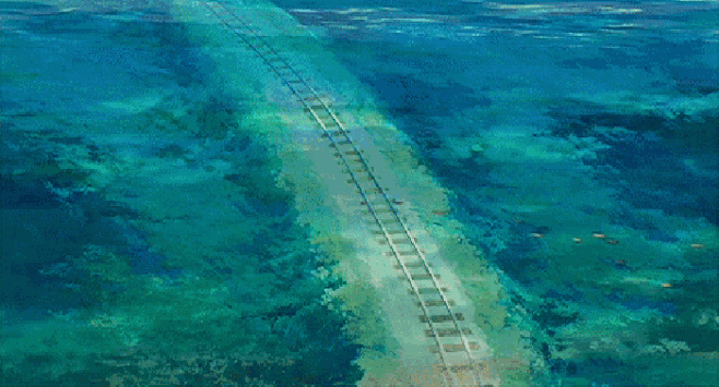 铁轨千与千寻水中