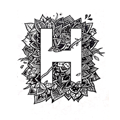 字母系列黑白插画作品-花瓣网|陪你做生活的设计师 形式展现字母