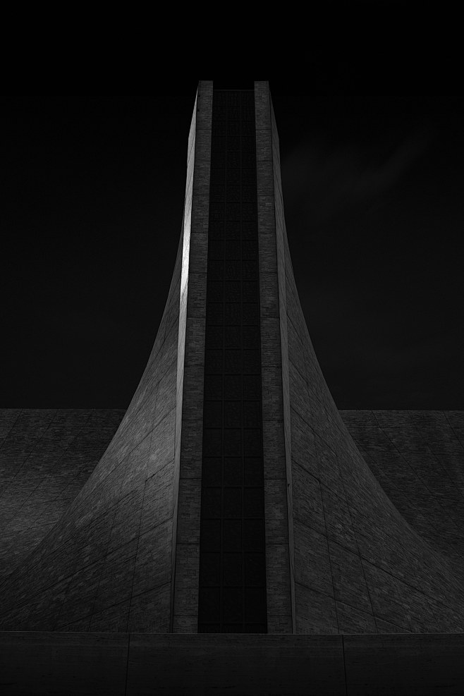 黑白系城市建筑空间感立体感光影