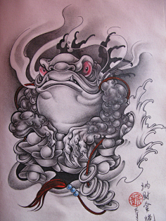 蟾蜍纹身手稿图片