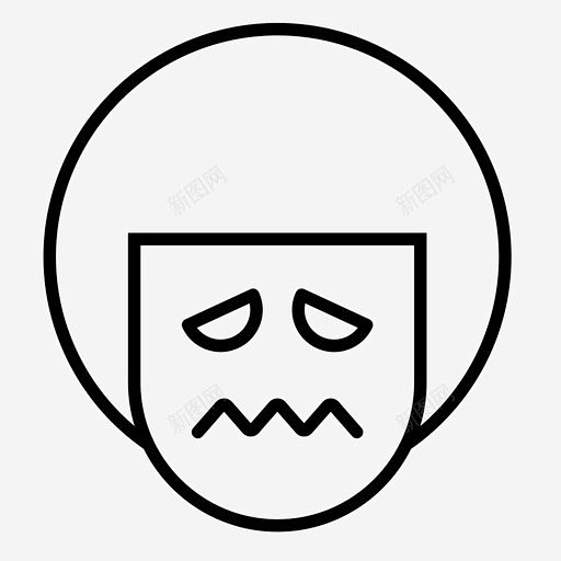 担心男孩表情符号高清素材悲伤担心男孩符号表情icon图标标识标志ui