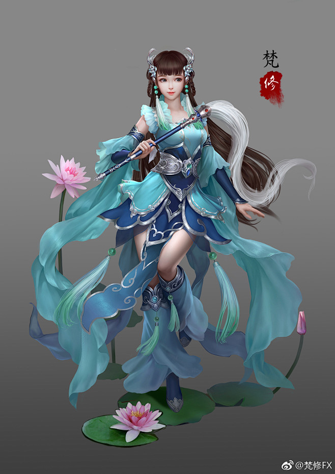 78梵修作品cg游戏人物插画cg古风美女