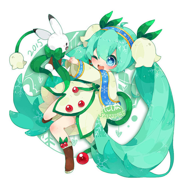 套圖p站二次元插畫少女頭像原創壁紙初音未來vocaloid雪初音萌q版畫師