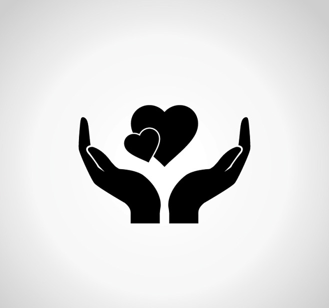 矢量标志-花瓣网|陪你做生活的设计师 | 双手托举爱心标志矢量素材