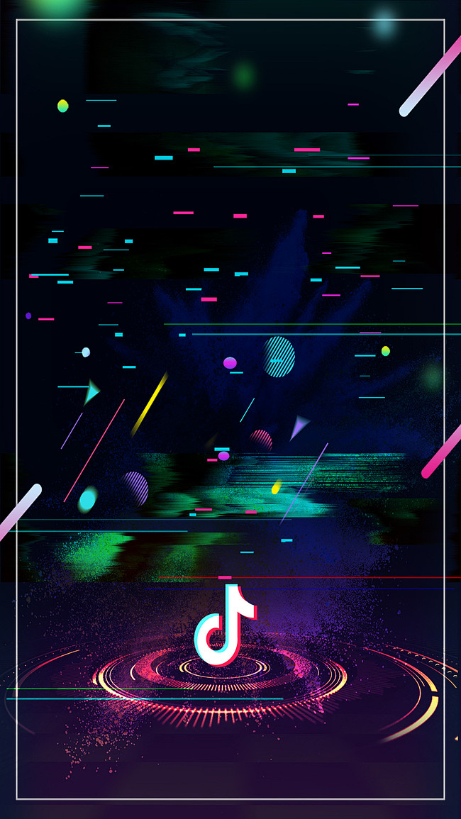 现代科技抖音故障风格海报背景