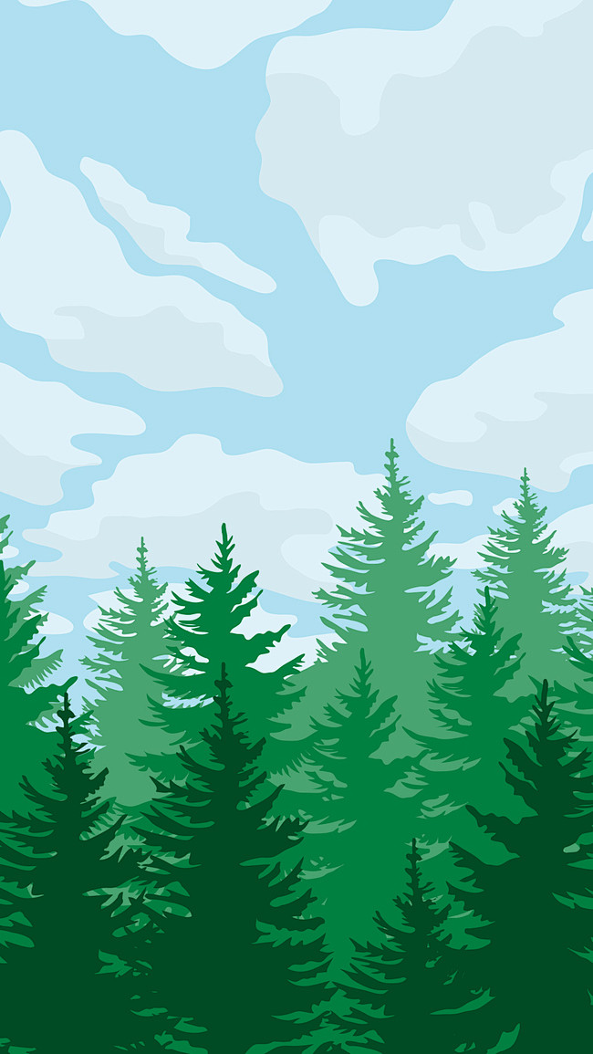 卡通森林素材矢量素材h5背景素材