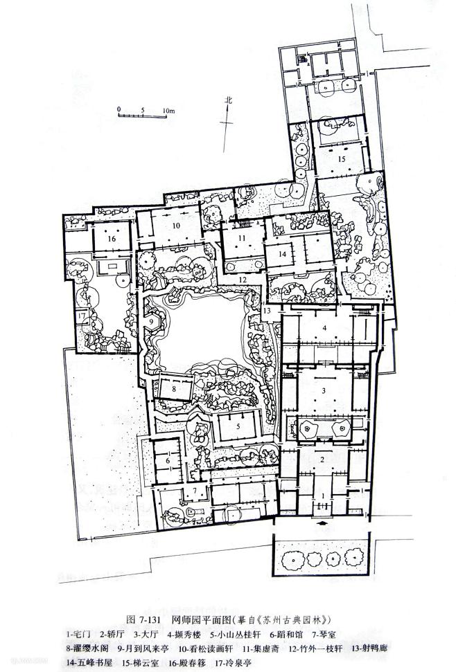 苏式庭院平面图图片