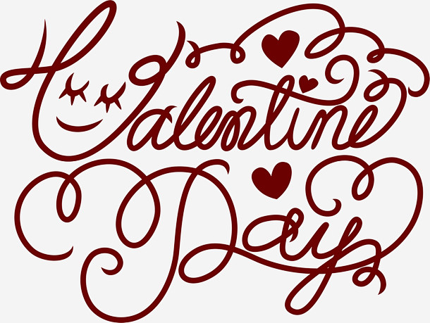 英文情人节文字免抠素材_新图网