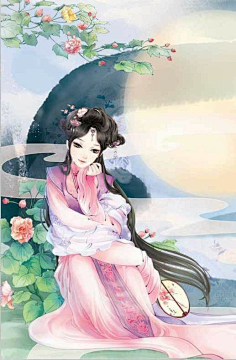 心若向阳|何谓悲伤采集到古典手绘美女