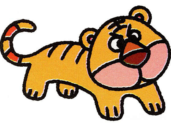 卡通威猛老虎的简笔画图片教程素描彩图wwwuzonescom