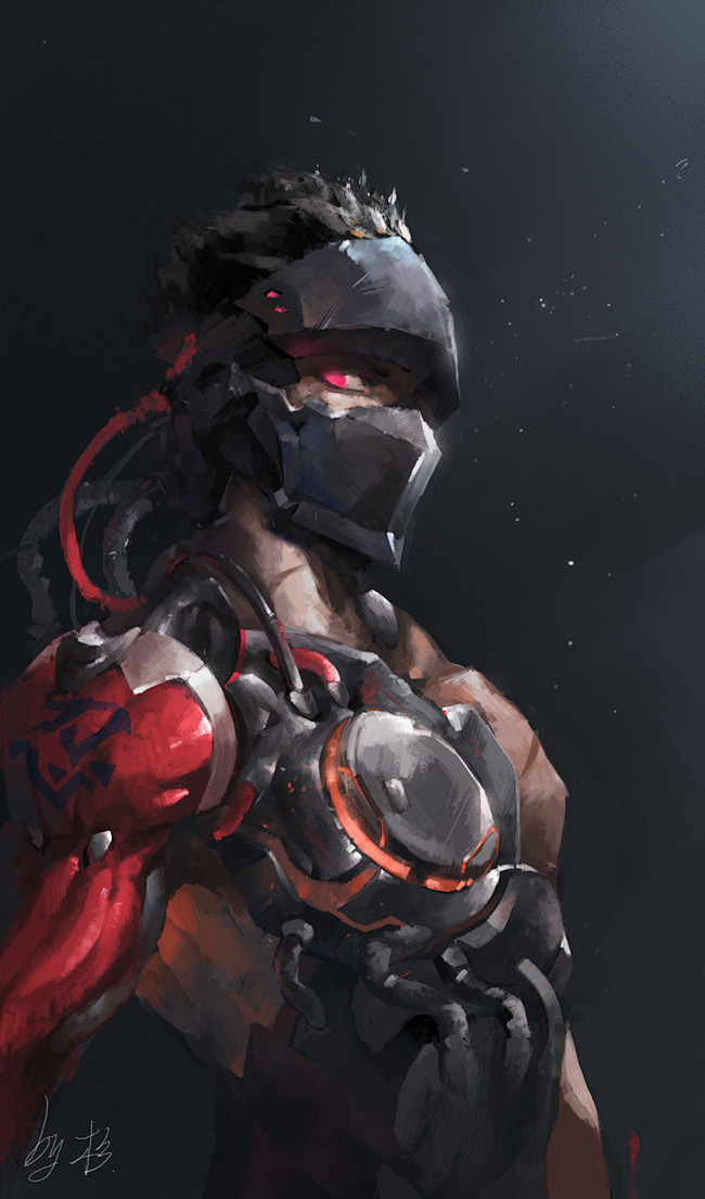 守望先锋岛田源氏同人图插画壁纸源氏半次元第一中文cos绘画小说社区