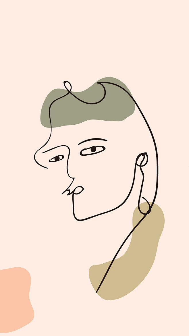 抽象线条风插画ins风人物5