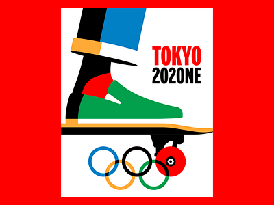 东京2020ne奥林匹克滑板海报图矢量滑板东京奥运会
