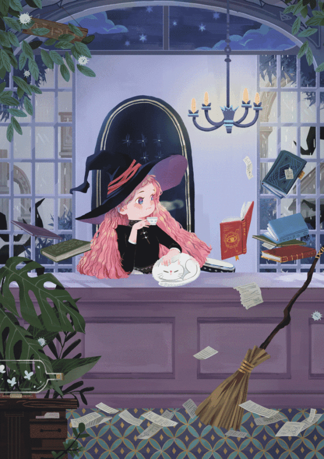 插画-花瓣网|陪你做生活的设计师 | 手绘卡通树林海报背景背景图片