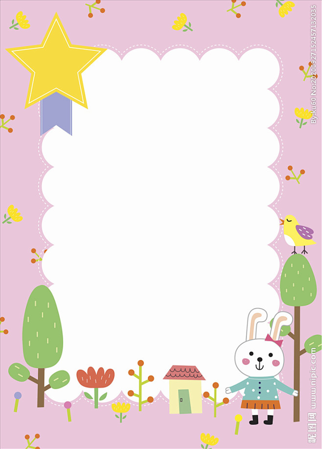 儿童卡通边框 卡通插画 卡通儿童 人物插画