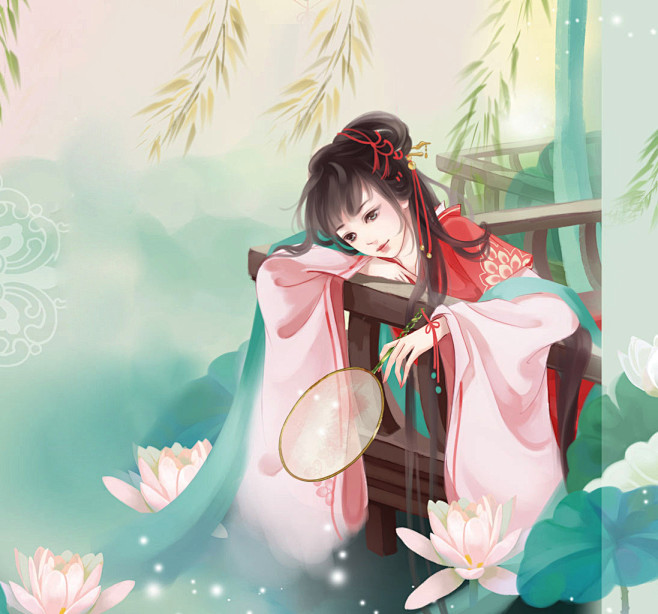 漫画画集原画立绘古风美女古风人物人物原画中国风人物素材设计素材点