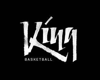 king字体设计字体设计手写字黑白色斑驳艺术字刻字商标设计图标图形