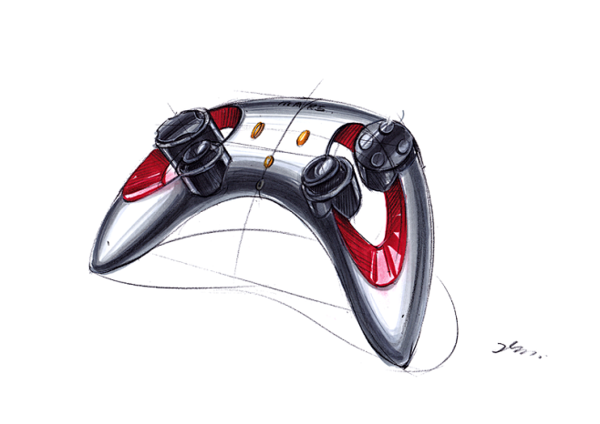 游戏手柄手绘步骤图马赛mars产品手绘普象网
