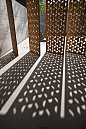 Geometric timber or metal outdoor screen Amrita Shergil Marg House, by ERNESTO BEDMAR ARCHITECTS