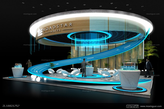 roadstar电子科技弧形弯曲展览展示展台模型