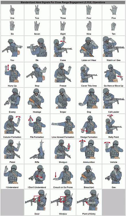 武警部队战术手语图片