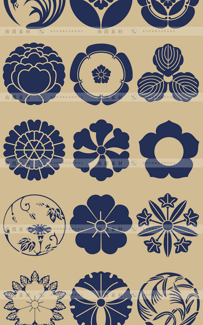 传统日式图案复古古典和风徽章logo标志eps矢量平面包装设计素材